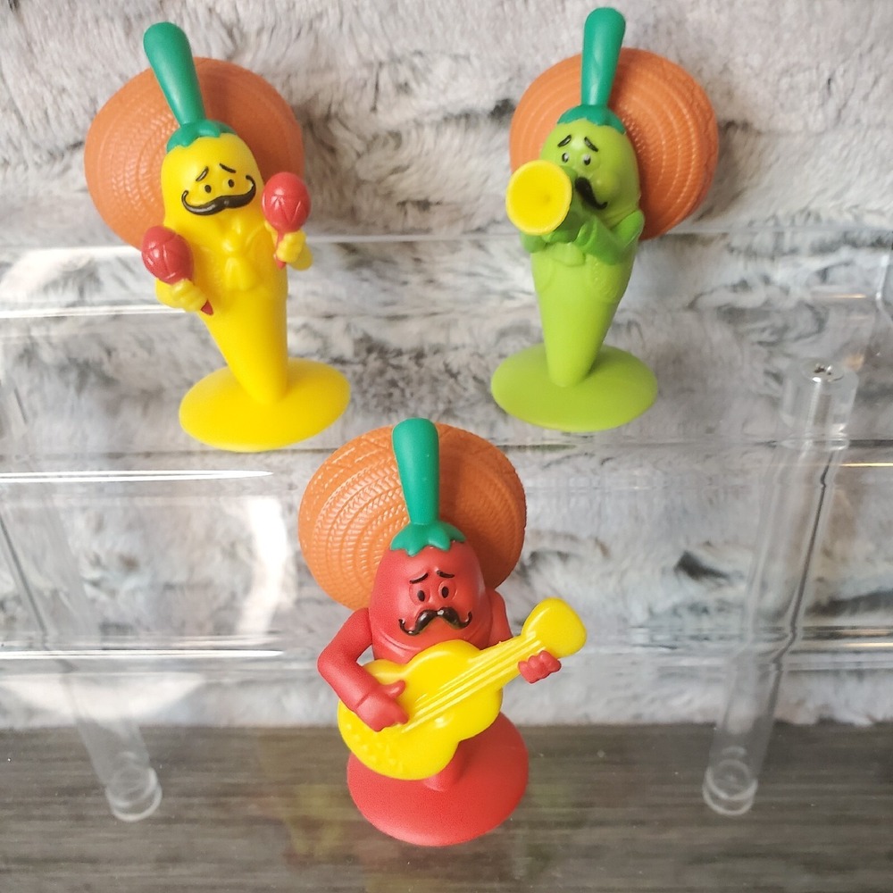 Senor Pepper Jalapeno Mariachi Band Rubber‎ Game Pieces Mexican CAKE TOPPERS